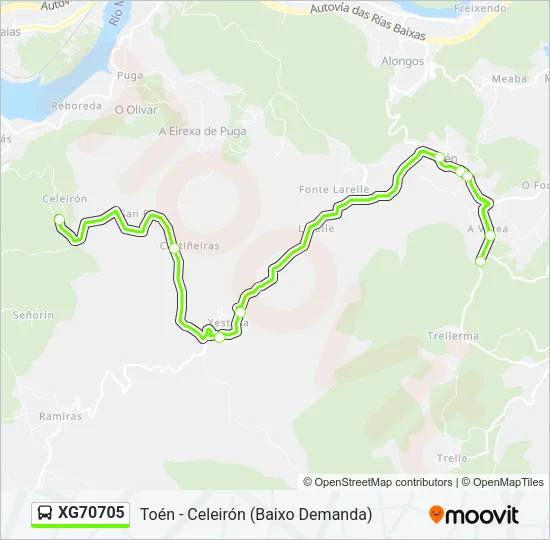 XG70705 Bus Line Map