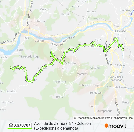 XG70707 Bus Line Map