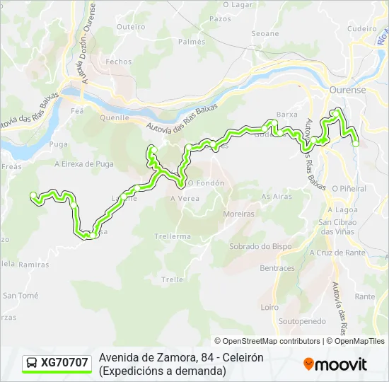XG70707 Bus Line Map