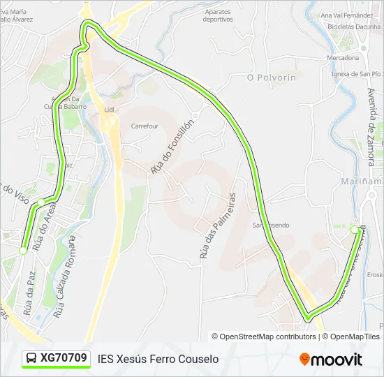 XG70709 Bus Line Map