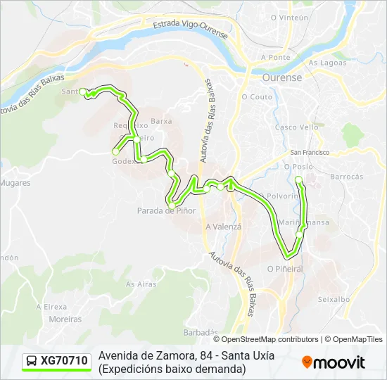 XG70710 Bus Line Map