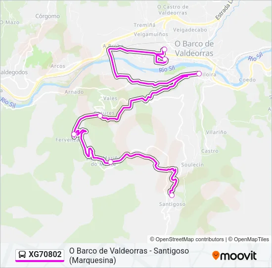 XG70802 bus Mapa de línia