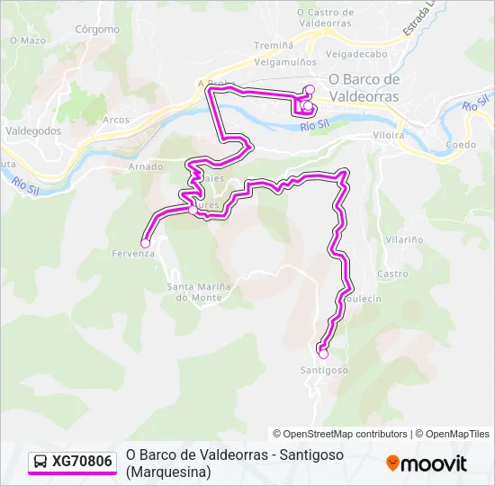 XG70806 bus Mapa de línia