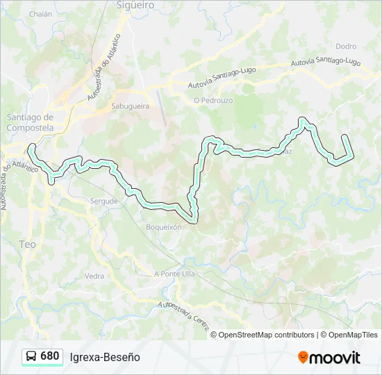 680 Bus Line Map