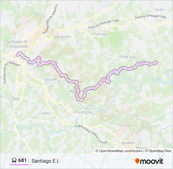 681 Bus Line Map
