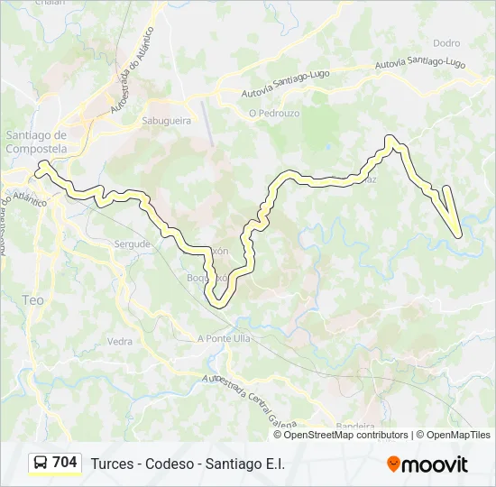 704 Bus Line Map