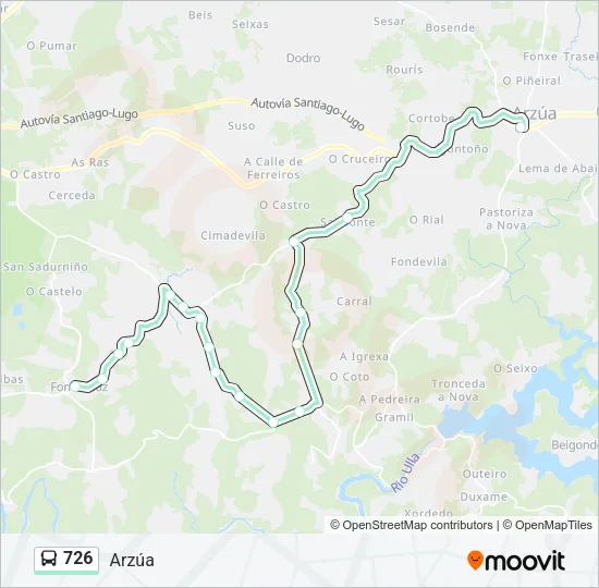726 Bus Line Map