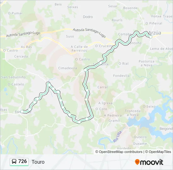726 Bus Line Map