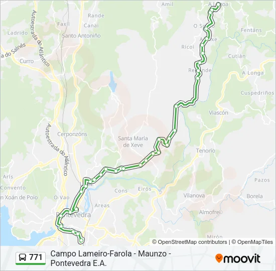 771 Bus Line Map