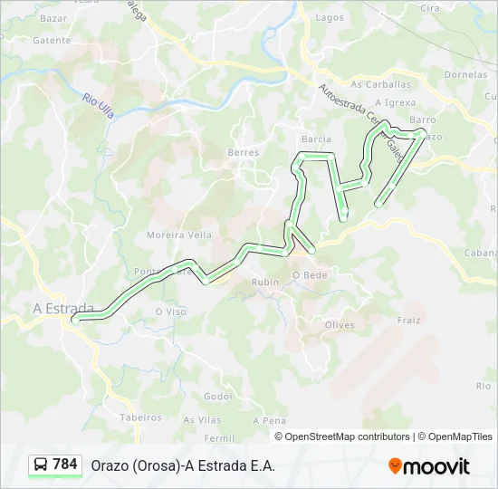 784 Bus Line Map