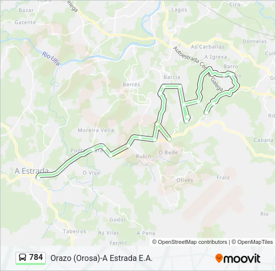 784 Bus Line Map