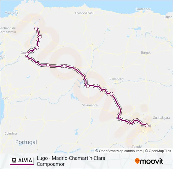 ALVIA Train Line Map