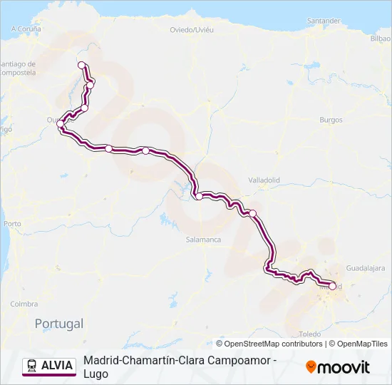 ALVIA Train Line Map