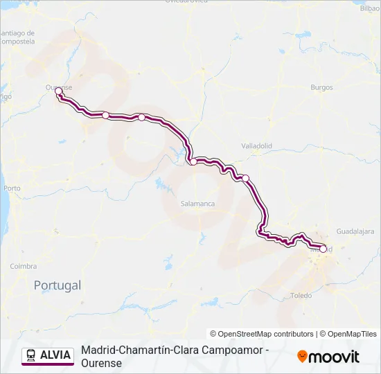 ALVIA Train Line Map