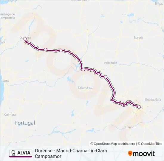 ALVIA Train Line Map