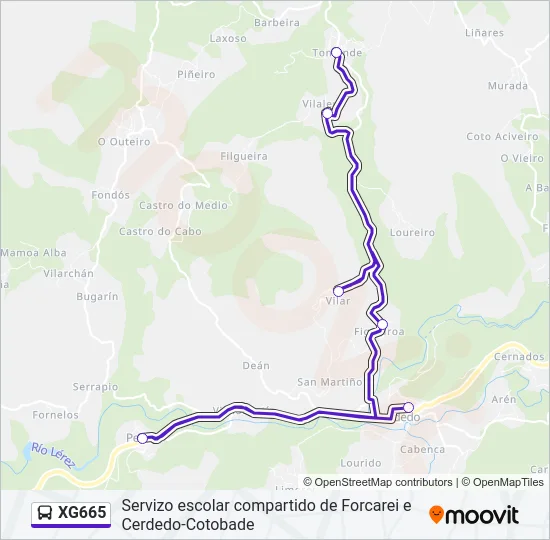 XG665 Bus Line Map