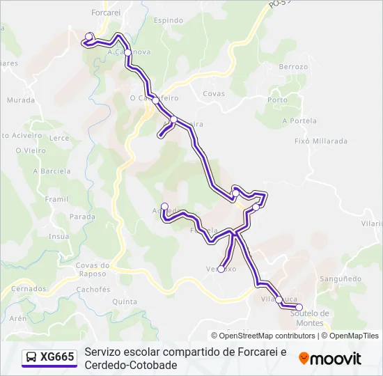 XG665 Bus Line Map