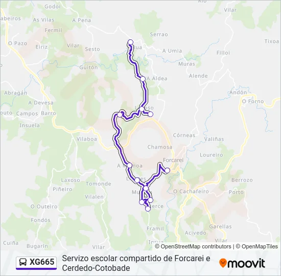 XG665 Bus Line Map