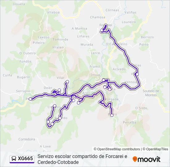 XG665 Bus Line Map
