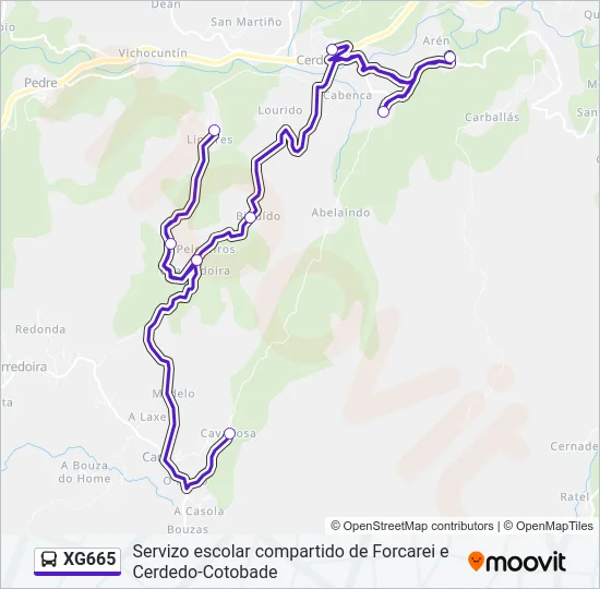 XG665 Bus Line Map