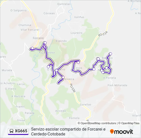 XG665 Bus Line Map