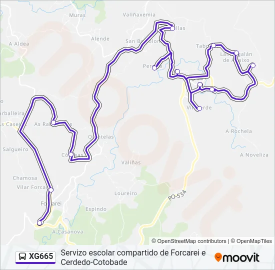 XG665 Bus Line Map