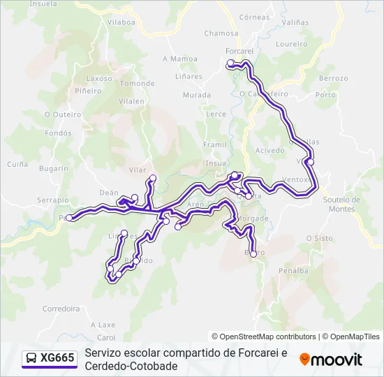 XG665 Bus Line Map