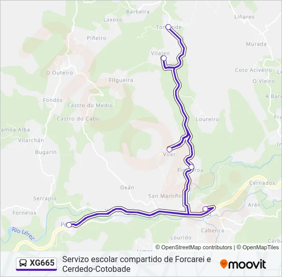 XG665 Bus Line Map