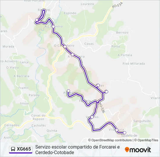 XG665 Bus Line Map