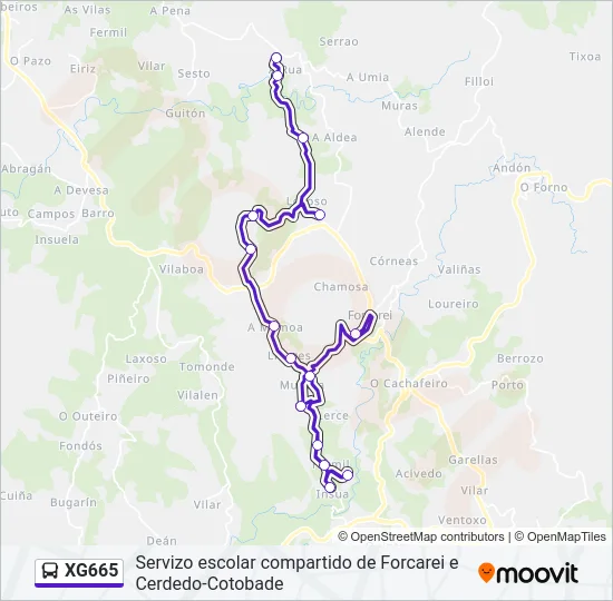 XG665 Bus Line Map