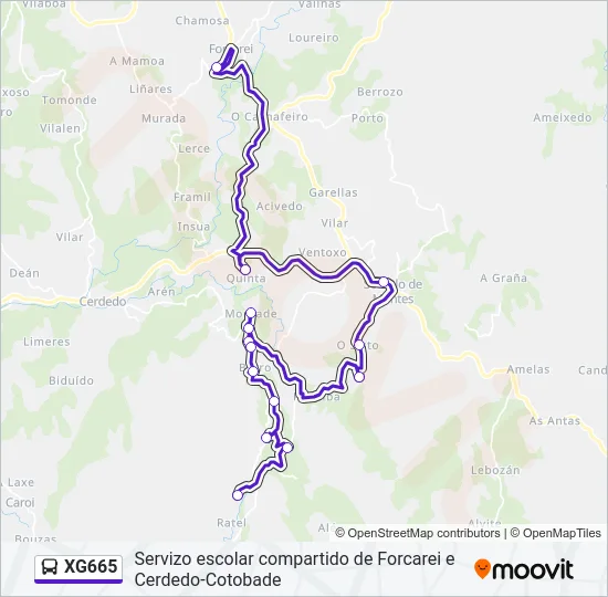 XG665 Bus Line Map