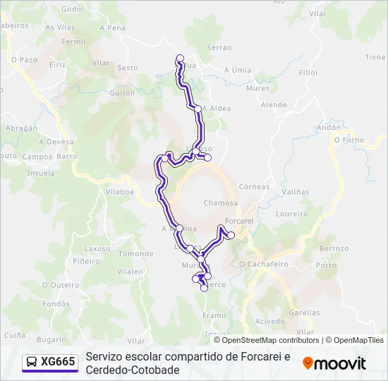 XG665 Bus Line Map