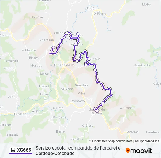 XG665 Bus Line Map