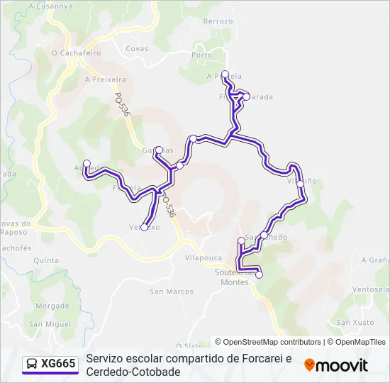 XG665 Bus Line Map