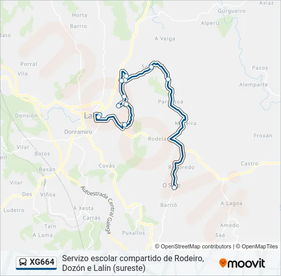 XG664 Bus Line Map