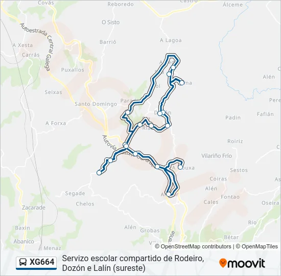 XG664 Bus Line Map