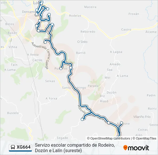 XG664 Bus Line Map