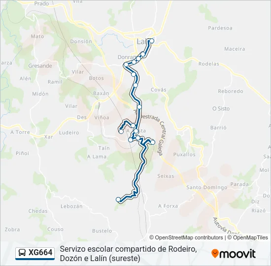 XG664 Bus Line Map