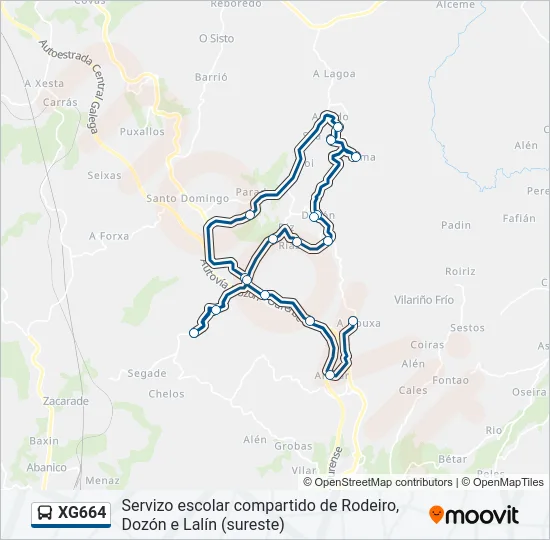 XG664 Bus Line Map