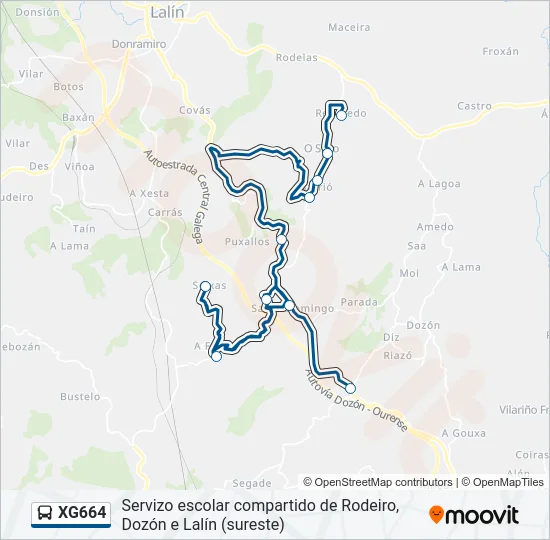 XG664 Bus Line Map