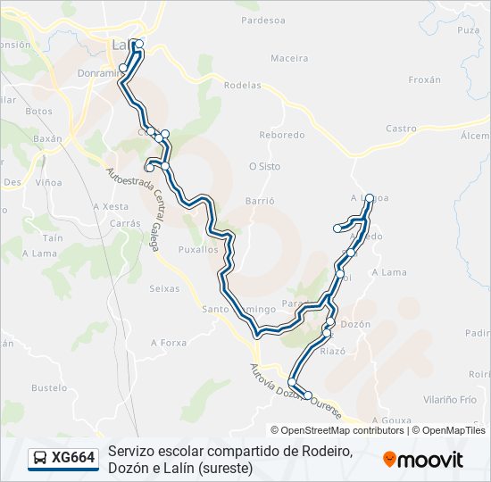 XG664 bus Line Map