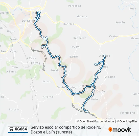 XG664 Bus Line Map