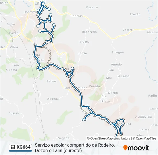 XG664 Bus Line Map
