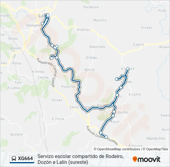 XG664 Bus Line Map
