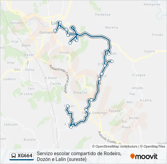 XG664 Bus Line Map