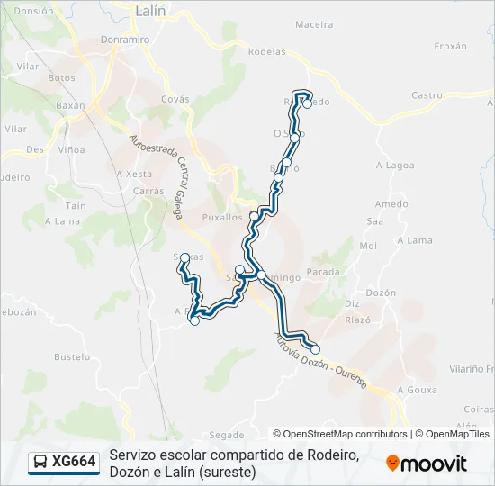XG664 Bus Line Map