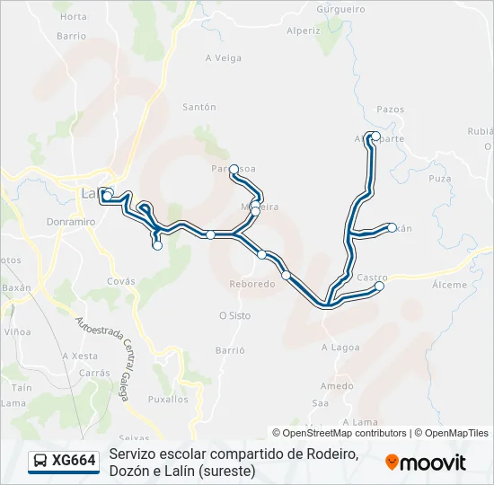 XG664 Bus Line Map