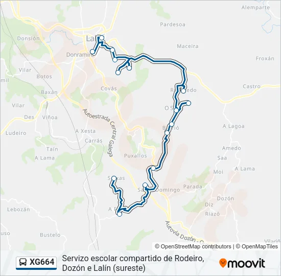 XG664 Bus Line Map