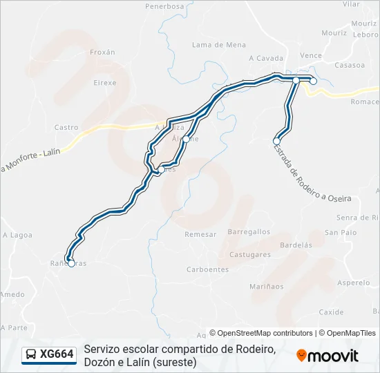XG664 Bus Line Map