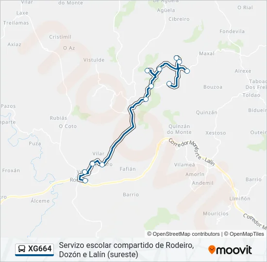 XG664 Bus Line Map